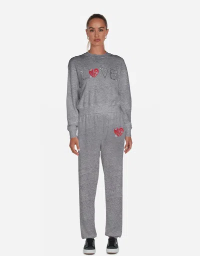Lauren Moshi Spalding Safety Pin Love In Heather Grey