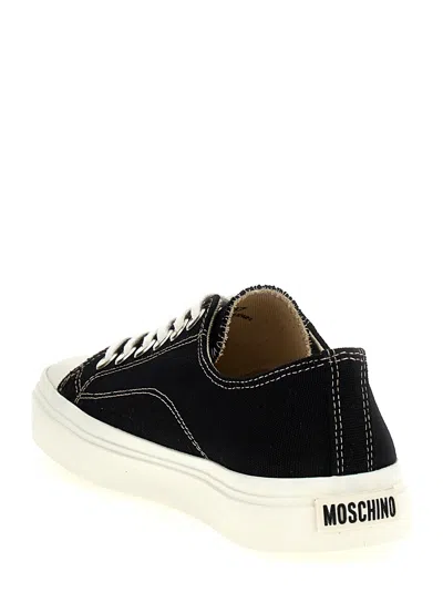Moschino Stitched Canvas Low-top Sneakers With Rubber Sole