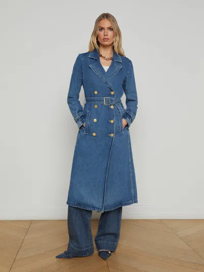 L Agence Bradley Denim Trench Coat In Lynnwood