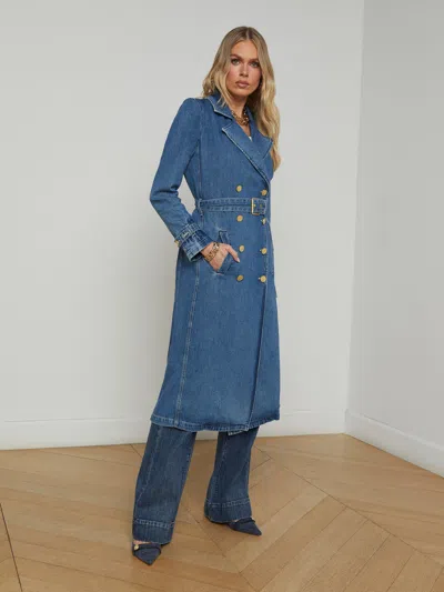 L Agence Bradley Denim Trench Coat In Lynnwood