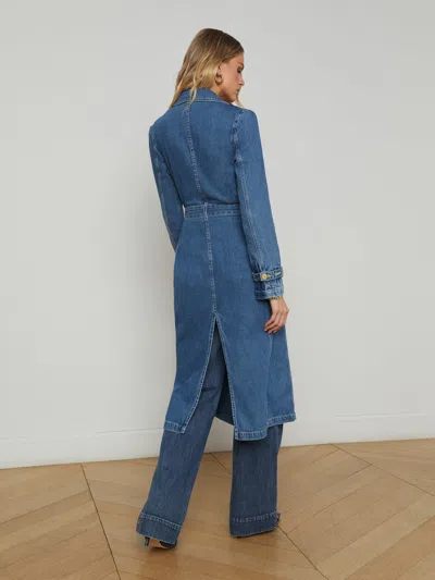 L Agence Bradley Denim Trench Coat In Lynnwood