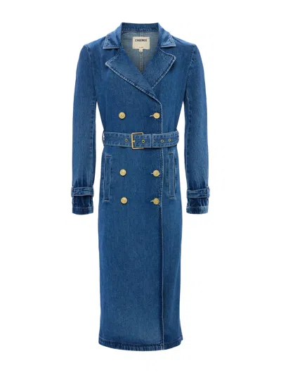 L Agence Bradley Denim Trench Coat In Lynnwood