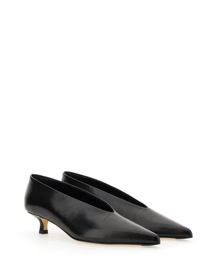 Aeyde Clara Pointed-toe Leather Pumps In Black