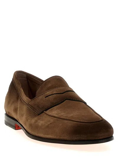 Santoni Suede Carlos Penny Loafers