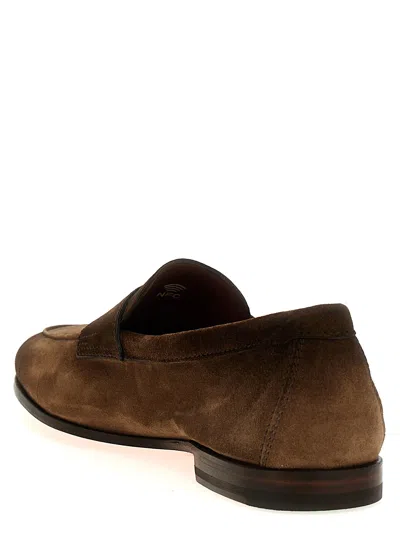 Santoni Suede Carlos Penny Loafers