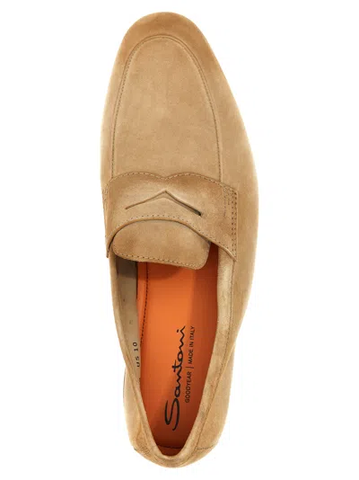 Santoni Beige Carlo Loafers