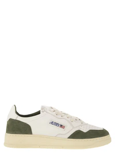 Autry Medalist Low Sneakers In Goatskin And Suede
