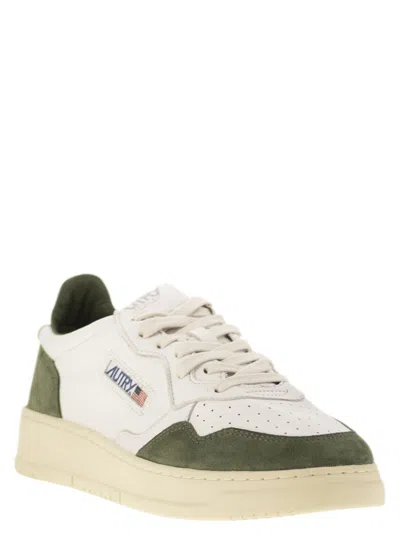 Autry Medalist Low Sneakers In Goatskin And Suede