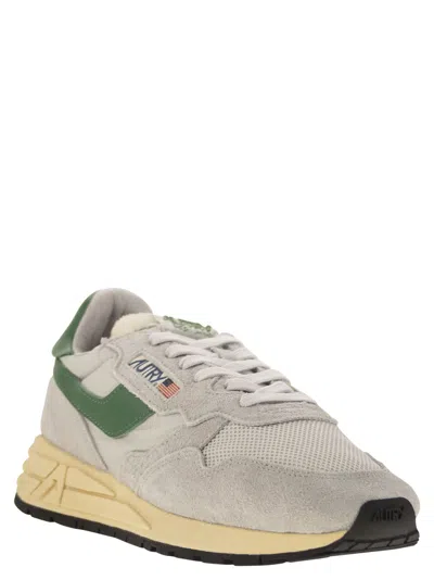 Autry Reelwind Super Vintage Grey Sneakers With Logo Patch On The Tongue And Contrasting Heel In Fabric An In Gray