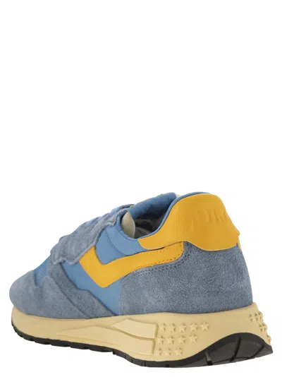 Autry Reelwind Nylon And Suede Low-profile Sneakers In Blue