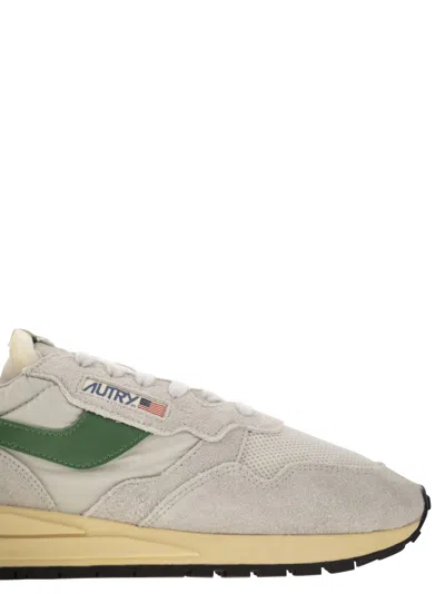 Autry Reelwind Super Vintage Grey Sneakers With Logo Patch On The Tongue And Contrasting Heel In Fabric An In Gray