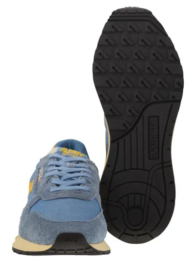 Autry Reelwind Nylon And Suede Low-profile Sneakers In Blue
