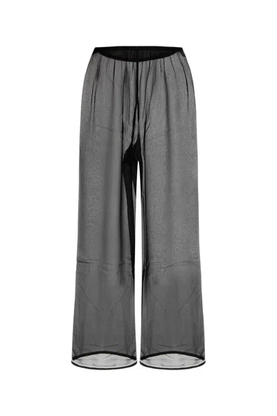 Bode Black Juana Sheer Silk Trousers