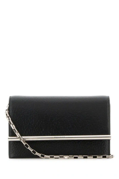 Alexander Mcqueen Mini Rectangular Cross-bar Clutch Bag In Black