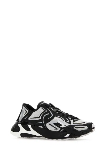 Dolce & Gabbana Two-tones Fabric Dragon Sneakers For Men