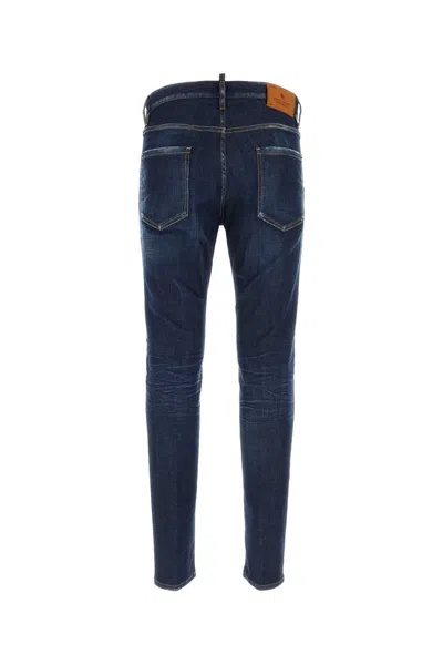 Dsquared2 Blue Jeans With Belt Loops And Logo Patch On The Rear