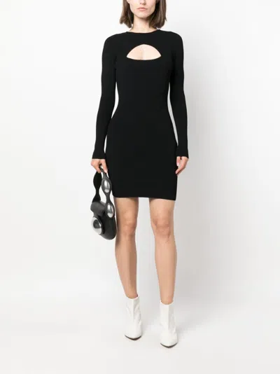 Dsquared2 Ribbed Texture Crew Neck Mini Dress