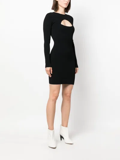 Dsquared2 Ribbed Texture Crew Neck Mini Dress