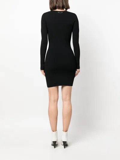 Dsquared2 Ribbed Texture Crew Neck Mini Dress