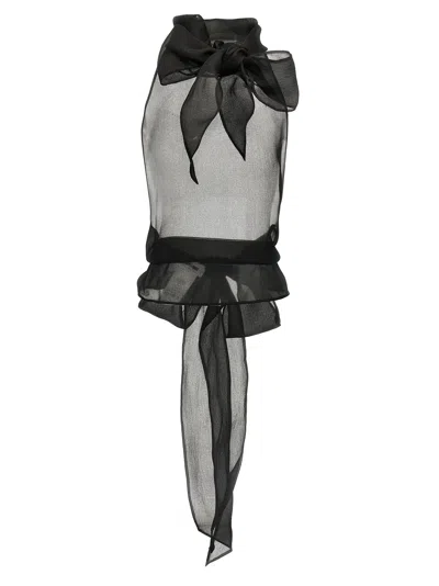 Dsquared2 'bow Layered Sheer Sleeveless Top'