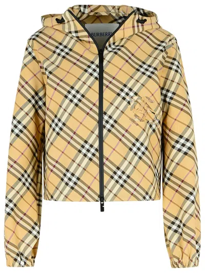 Burberry Embroidered Twill Reversible Jacket In Cream