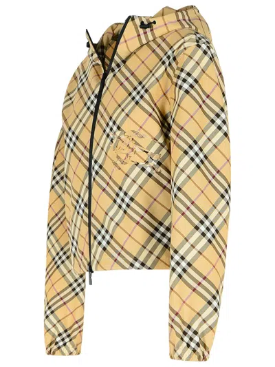 Burberry Embroidered Twill Reversible Jacket In Cream