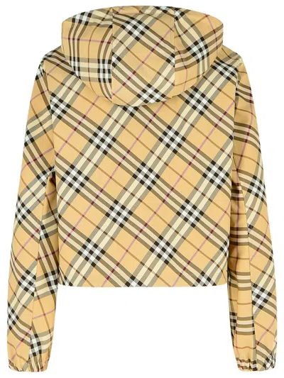 Burberry Embroidered Twill Reversible Jacket In Cream