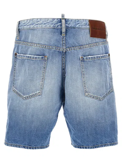 Dsquared2 Blue Jeans With Five-pocket Design And Logo Patch On The Back In Denim Man