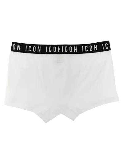 Dsquared2 Icon Briefs In Stretch Cotton In White