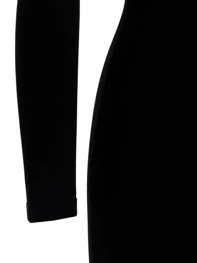 Dsquared2 Ribbed Knee-length Dress Crew Neckline In Black