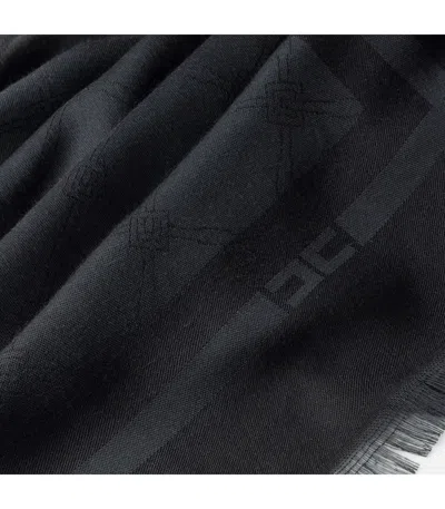 Elisabetta Franchi Monogram-jacquard Frayed Scarf