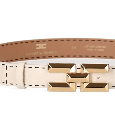 Elisabetta Franchi Butter High Waist Belt In Neutral