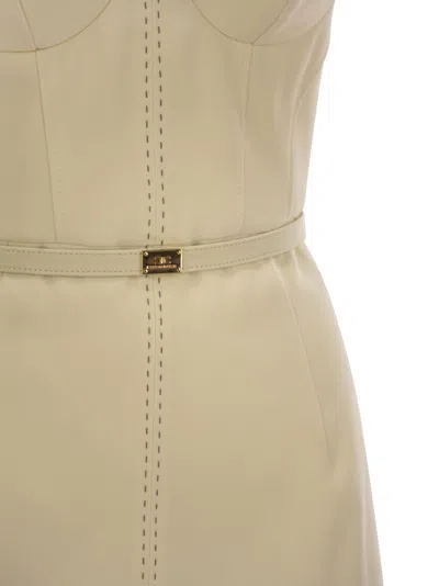 Elisabetta Franchi Crepe Bustier Dress With Contrasting Topstitching
