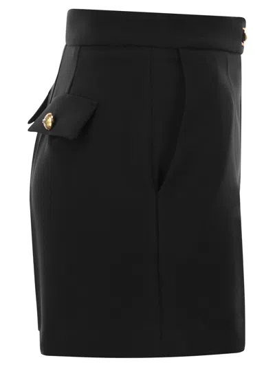 Elisabetta Franchi Crepe Shorts With Clamps And Flaps