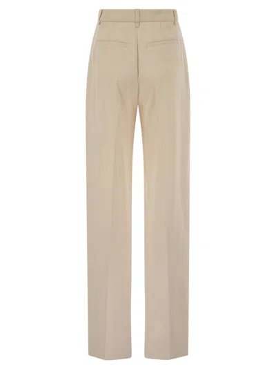 Elisabetta Franchi Crepe Trousers With Contrast Stitching