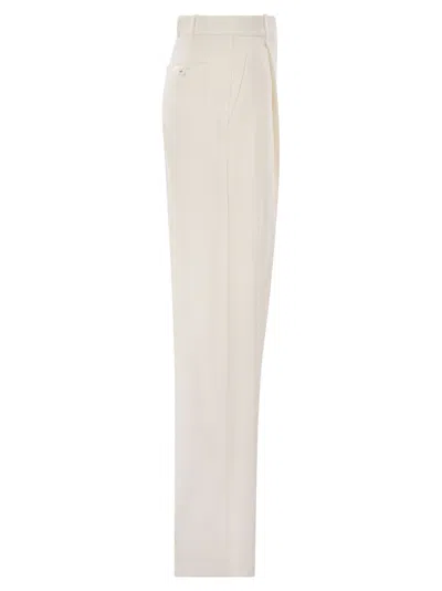Elisabetta Franchi Women's Crepe Trousers With Satin Details