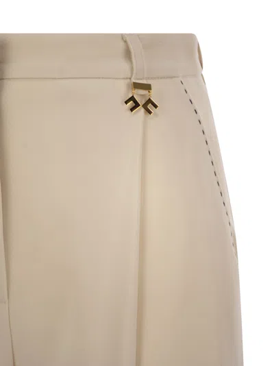 Elisabetta Franchi Crepe Trousers With Contrast Stitching