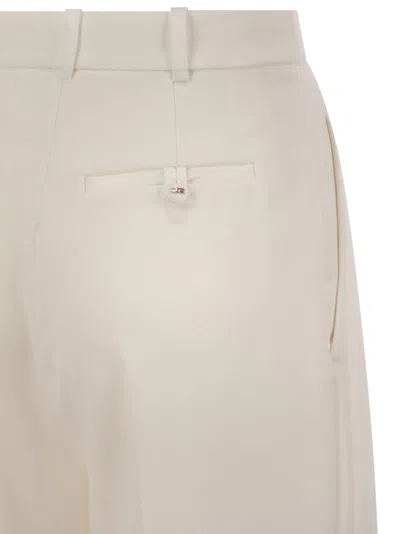 Elisabetta Franchi Women's Crepe Trousers With Satin Details