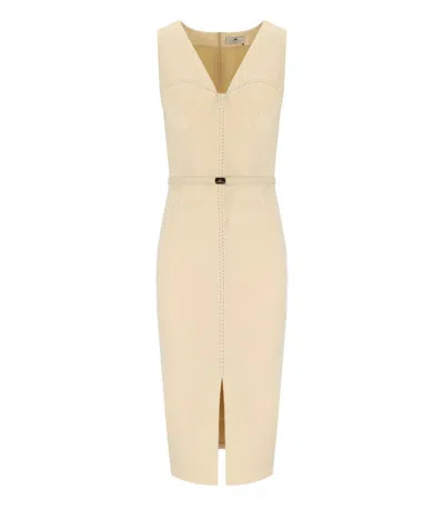 Elisabetta Franchi Crepe Bustier Dress With Contrasting Topstitching