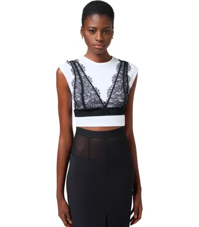 Elisabetta Franchi Blackwhite Bralette T-shirt