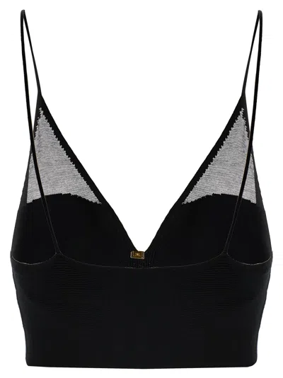 Elisabetta Franchi Slim-fit Knit Top With Transparent Panels