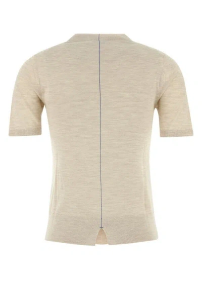 Burberry Women Sand Wool T-shirt In Brown