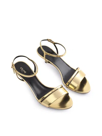 Celine Women's Metallic Lambskin Sandal 50 In Silver
