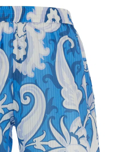 Etro Elastic Waistband Floral Pattern Lightweight Fabric Shorts