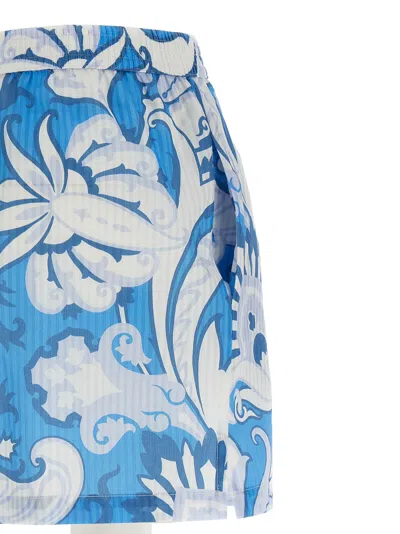 Etro Elastic Waistband Floral Pattern Lightweight Fabric Shorts