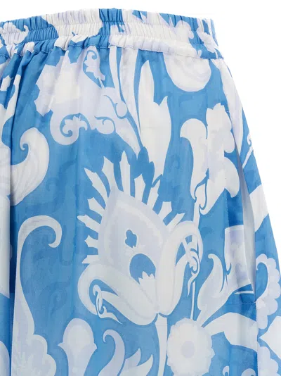 Etro Maxi Cotton Skirt With Contrasting Floral Paisley Print