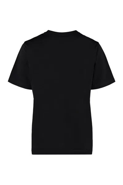 Burberry Black T-shirt With Bold Logo Design In Black
