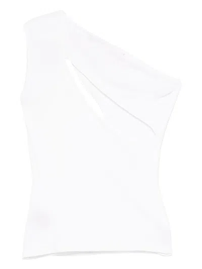 Federica Tosi Jewel Embellished Asymmetrical Neckline Top