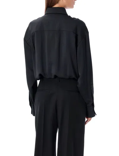 Emporio Armani Oversized Silk Body Blouse In 0999