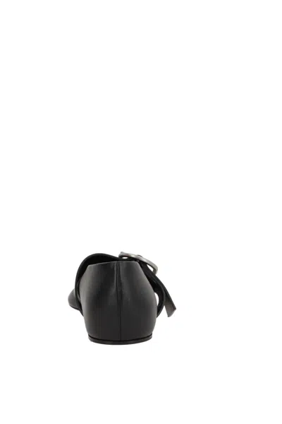 Jil Sander Smooth Leather Ballerinas In Black